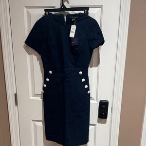 Brooks Brothers Navy Dress with White Button Details